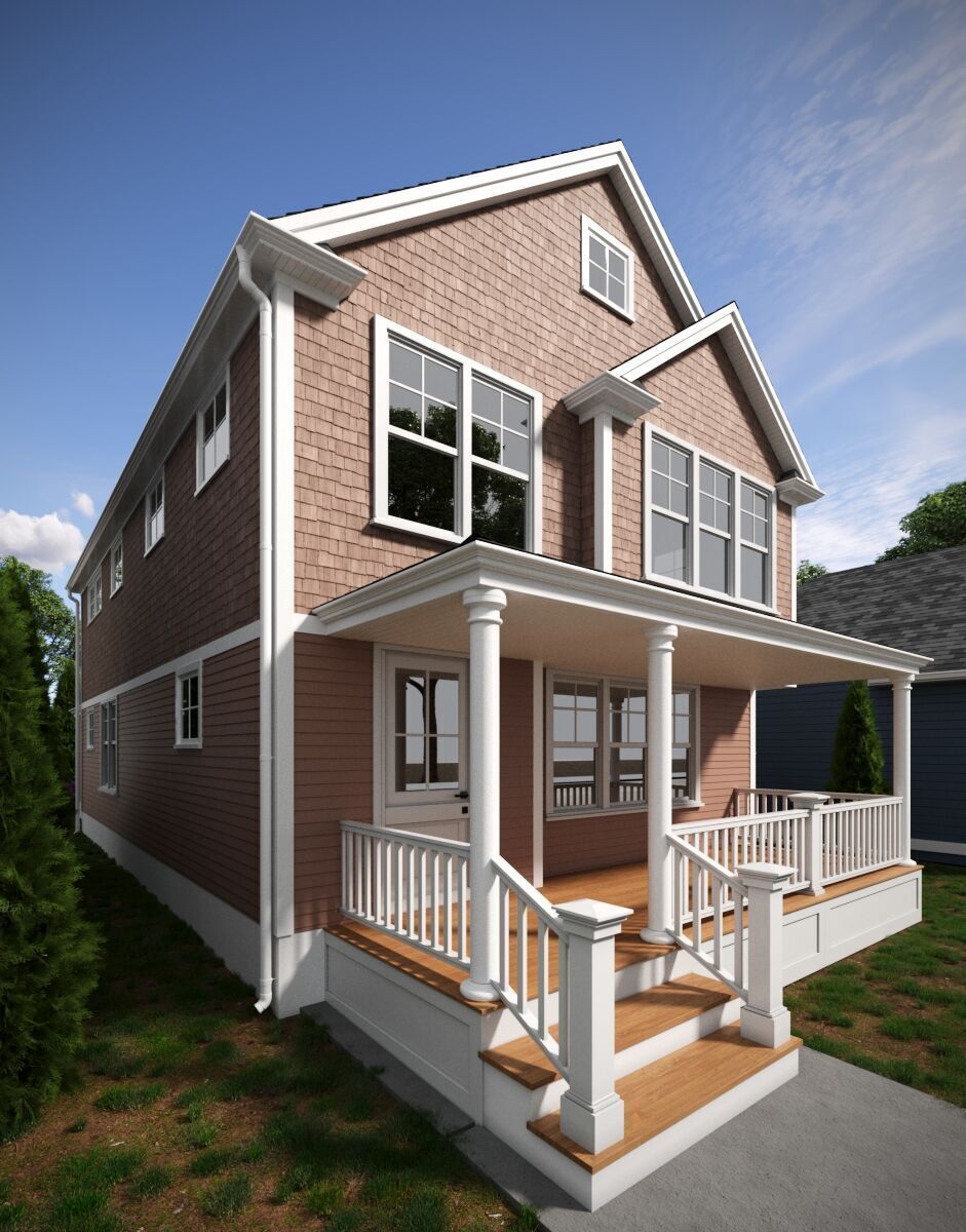 Set of 3 American Style Houses Architectural 3D Models 3D model_12