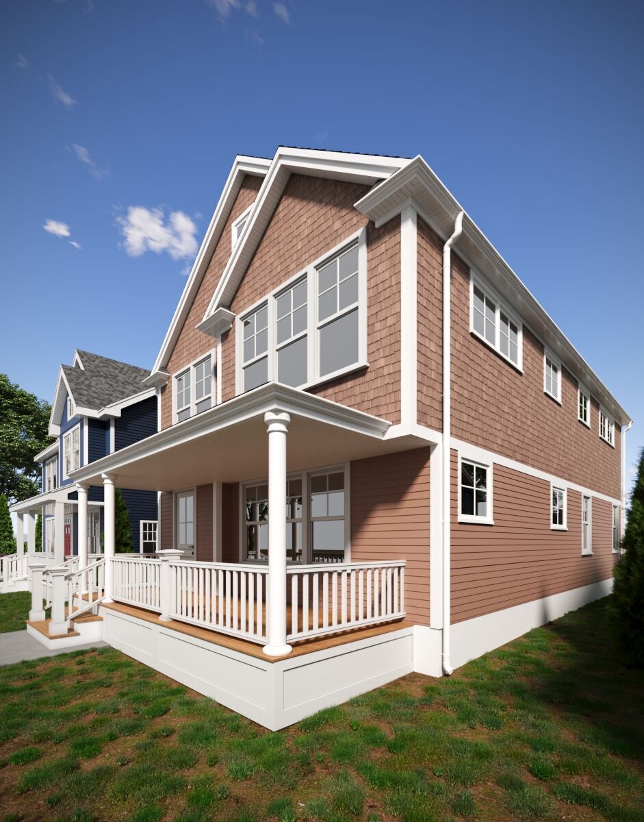 Set of 3 American Style Houses Architectural 3D Models 3D model_13