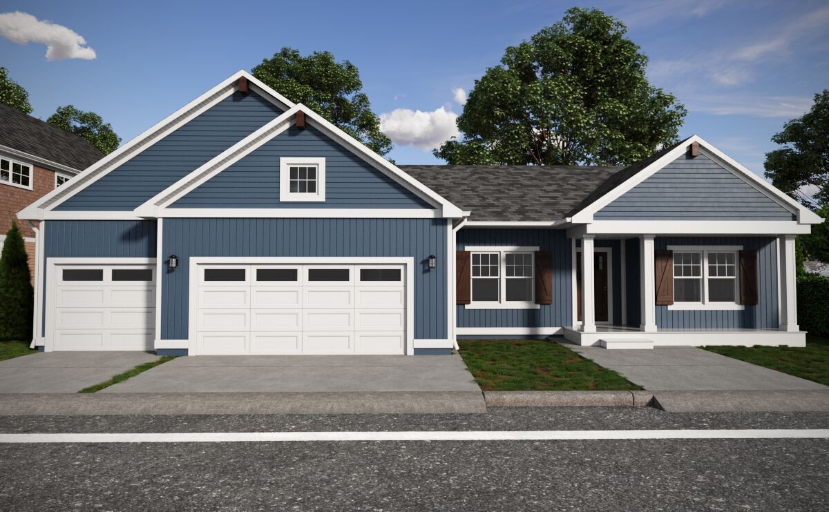 Set of 3 American Style Houses Architectural 3D Models 3D model_1