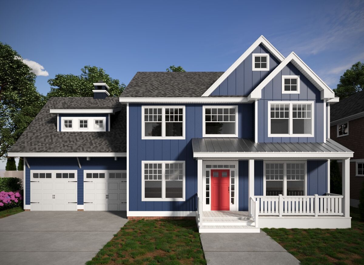 Set of 3 American Style Houses Architectural 3D Models 3D model_3