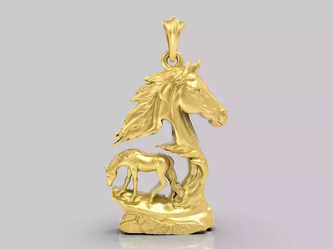 Horse Pendant 3Dprint File-1
