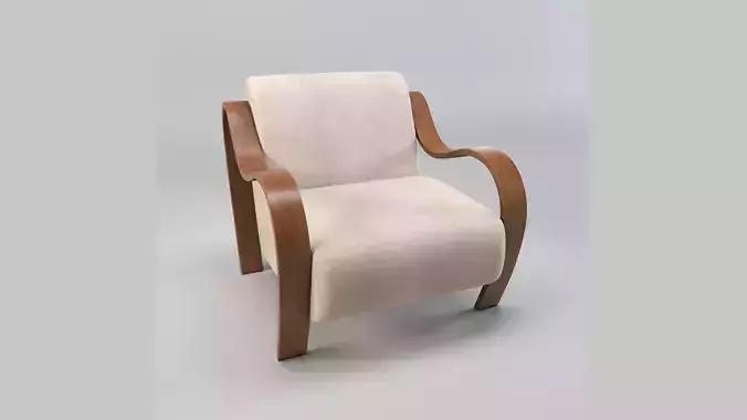 Realistic Accent Chair 3D Model