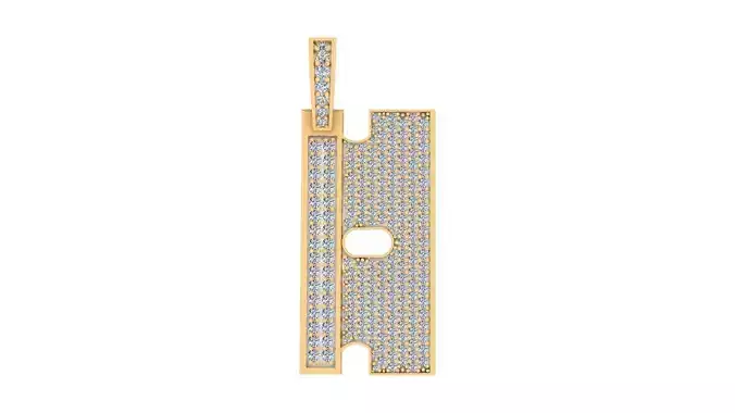Iced And Out Razor Blade Pendant 3D print model