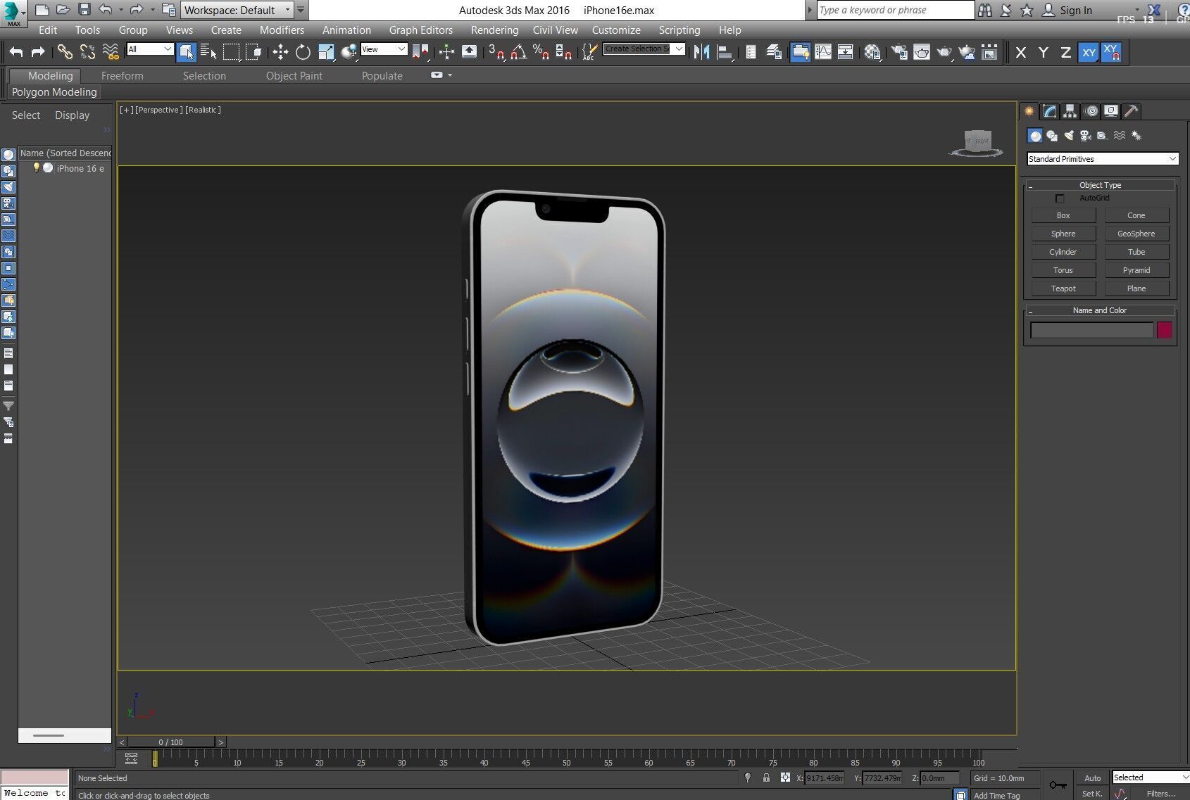 Apple iPhone 16e Low-poly 3D model_31
