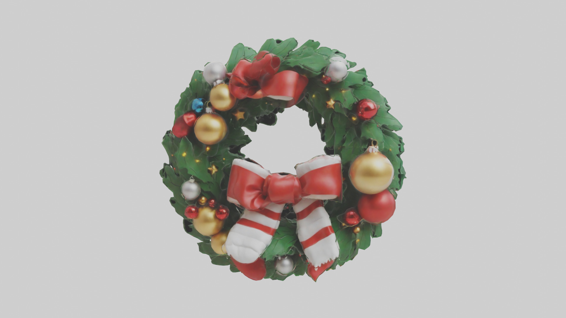 Cartoon Christmas Wreath model 3D model_9