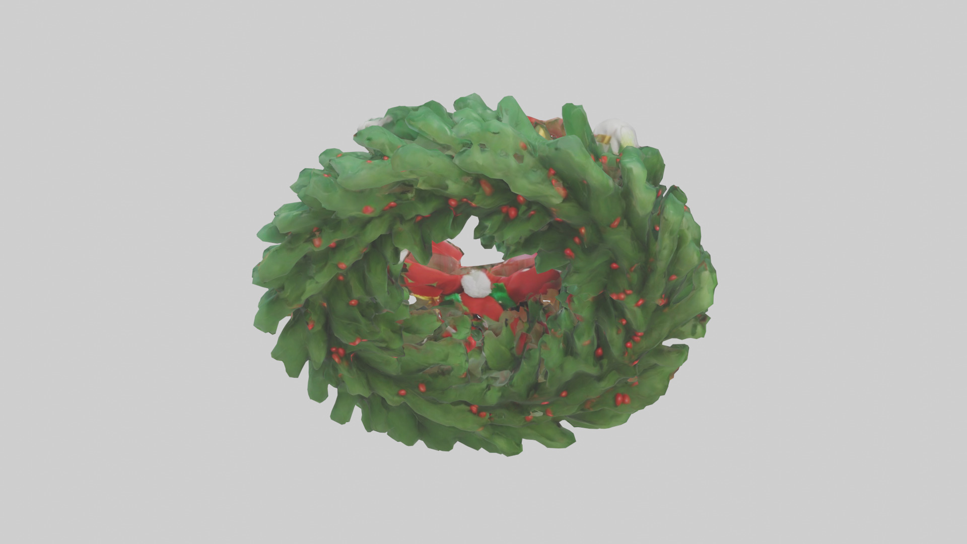 Cartoon Christmas Wreath model 3D model_15