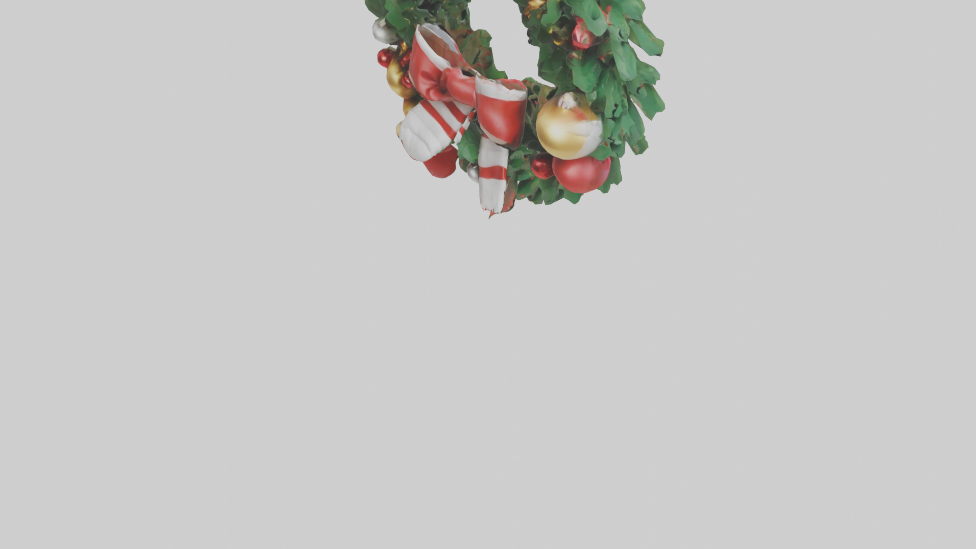 Cartoon Christmas Wreath model 3D model_5