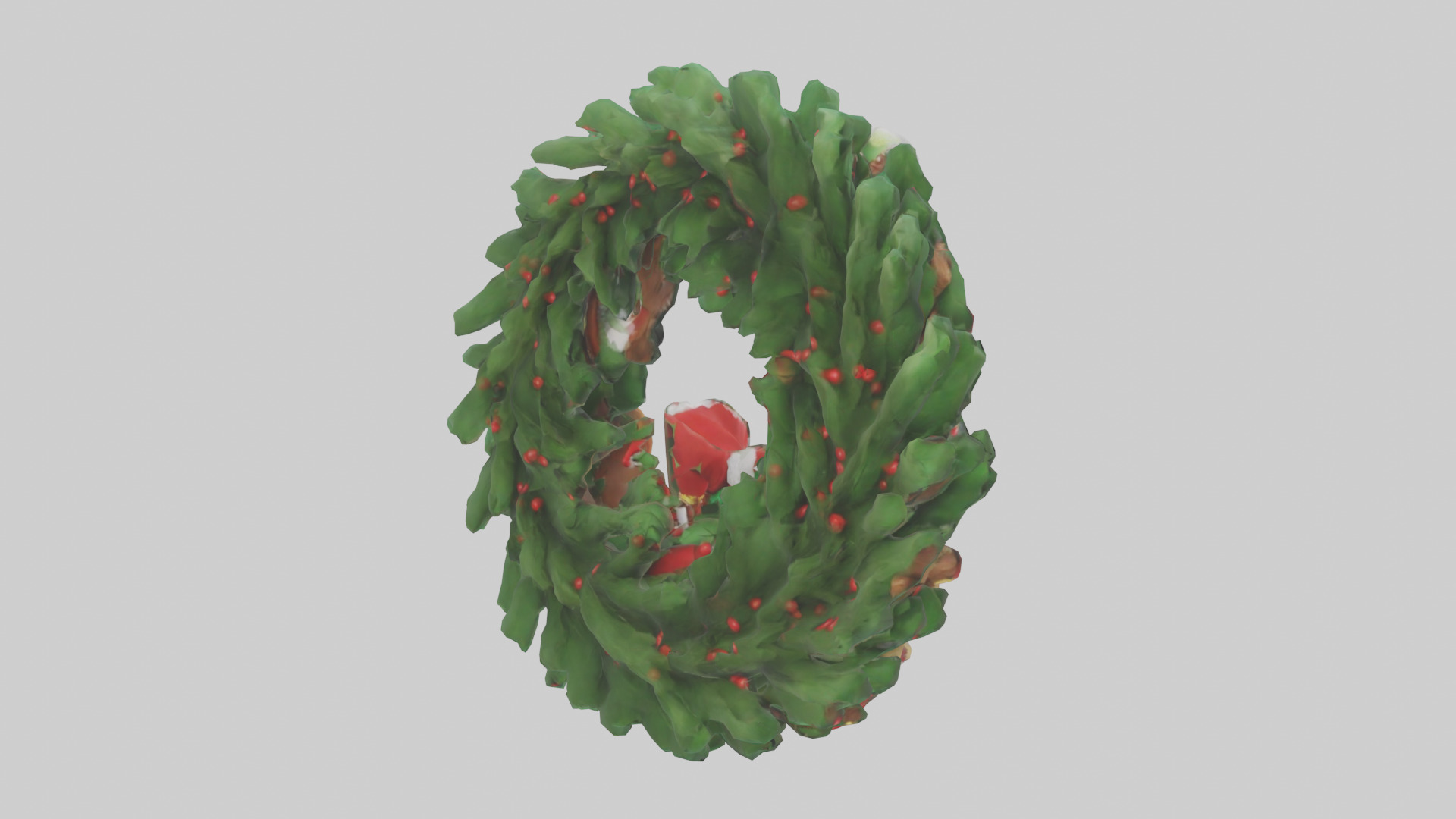 Cartoon Christmas Wreath model 3D model_2