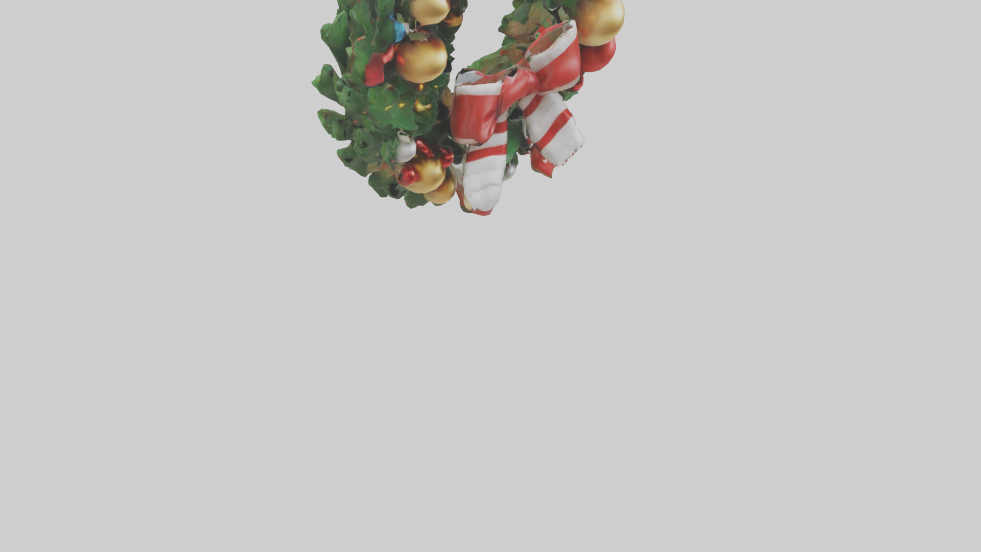 Cartoon Christmas Wreath model 3D model_6