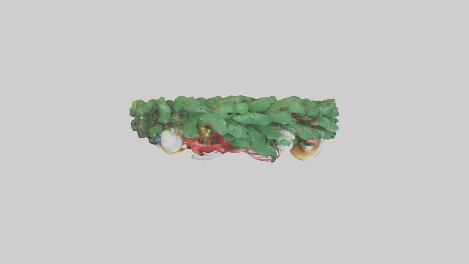 Cartoon Christmas Wreath model 3D model_14