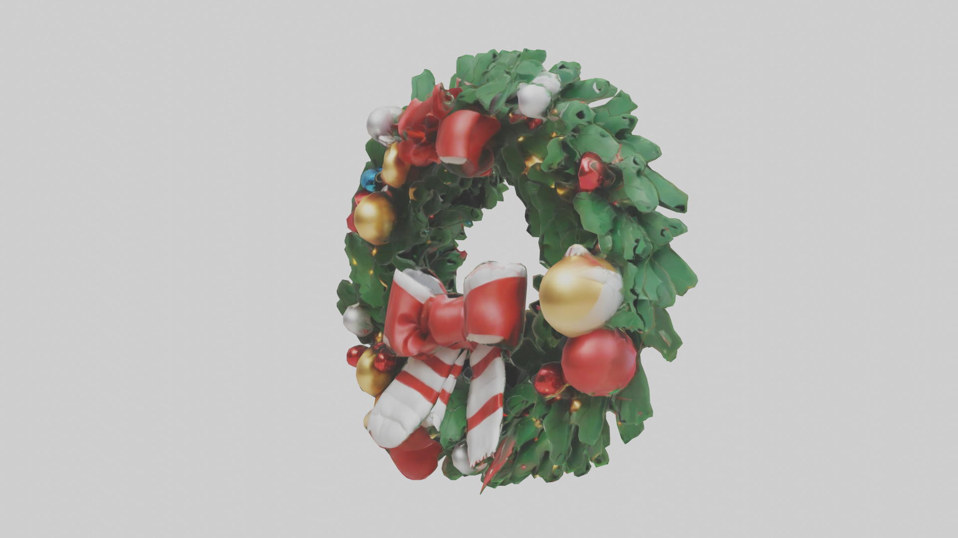 Cartoon Christmas Wreath model 3D model_8