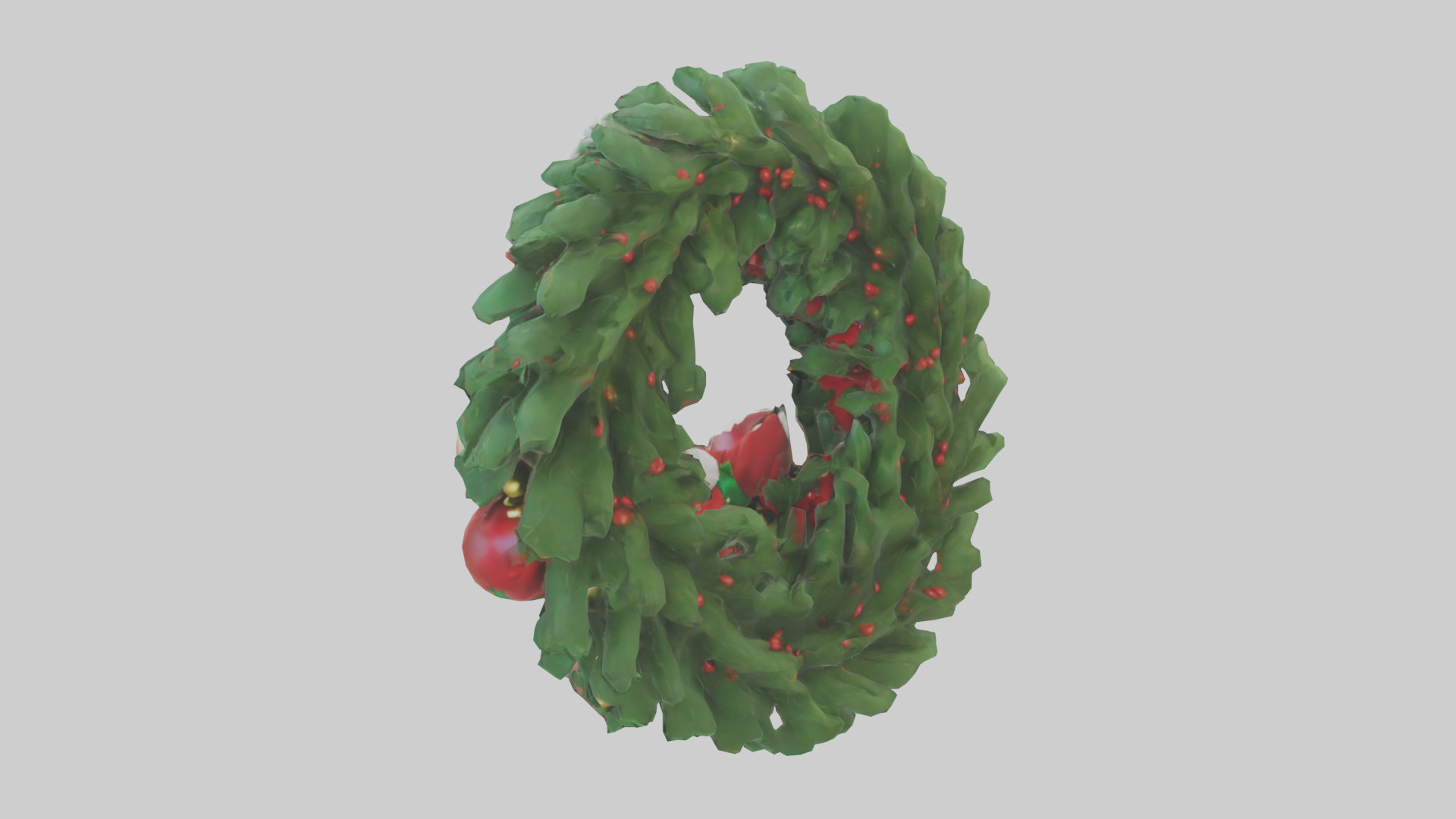 Cartoon Christmas Wreath model 3D model_1