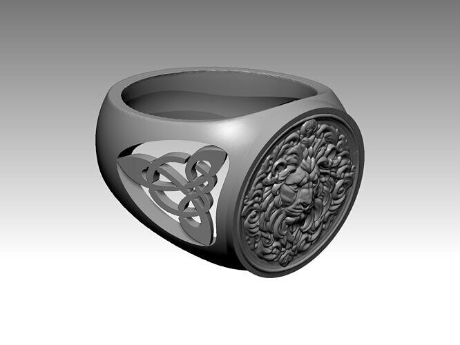 jewelry ring tiger lion 3D print model