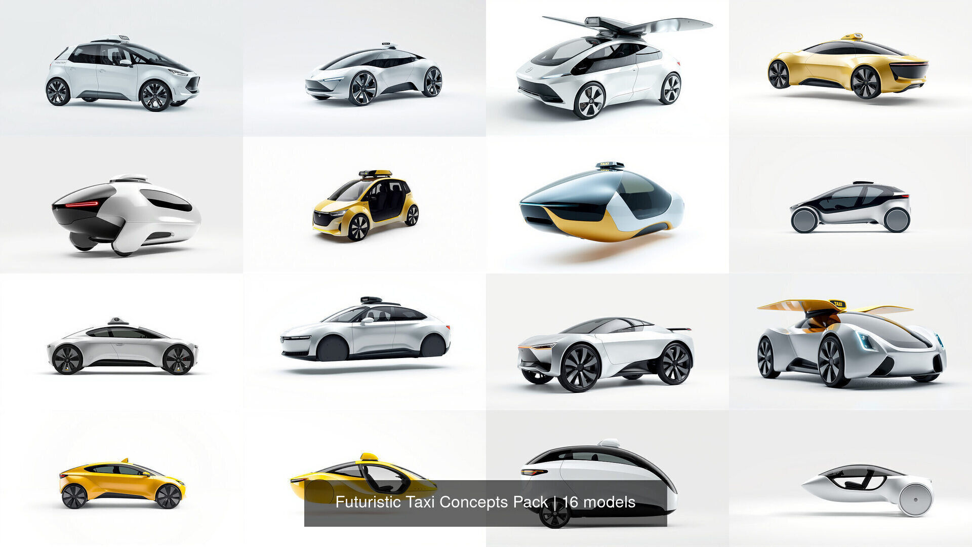 Futuristic Taxi Concepts Pack 3D Model Collection_3