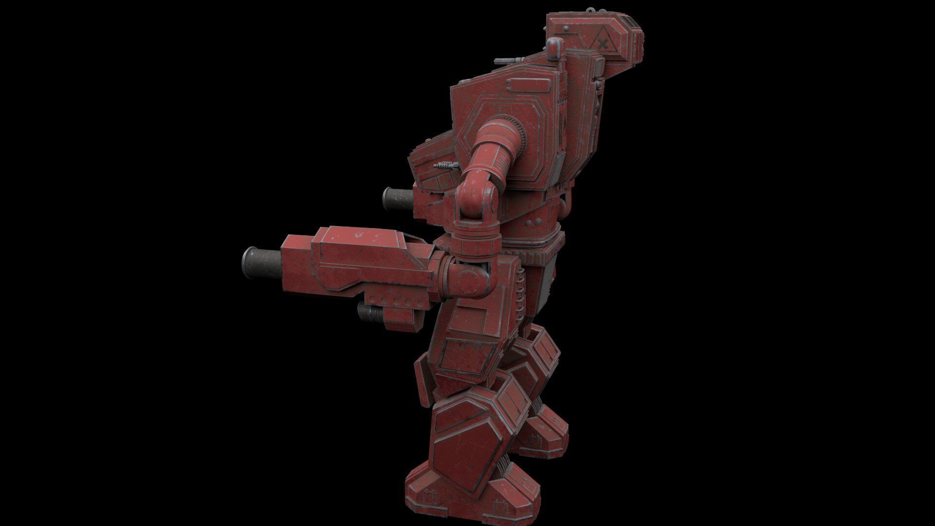 Robot pbr Low-poly 3D model_4