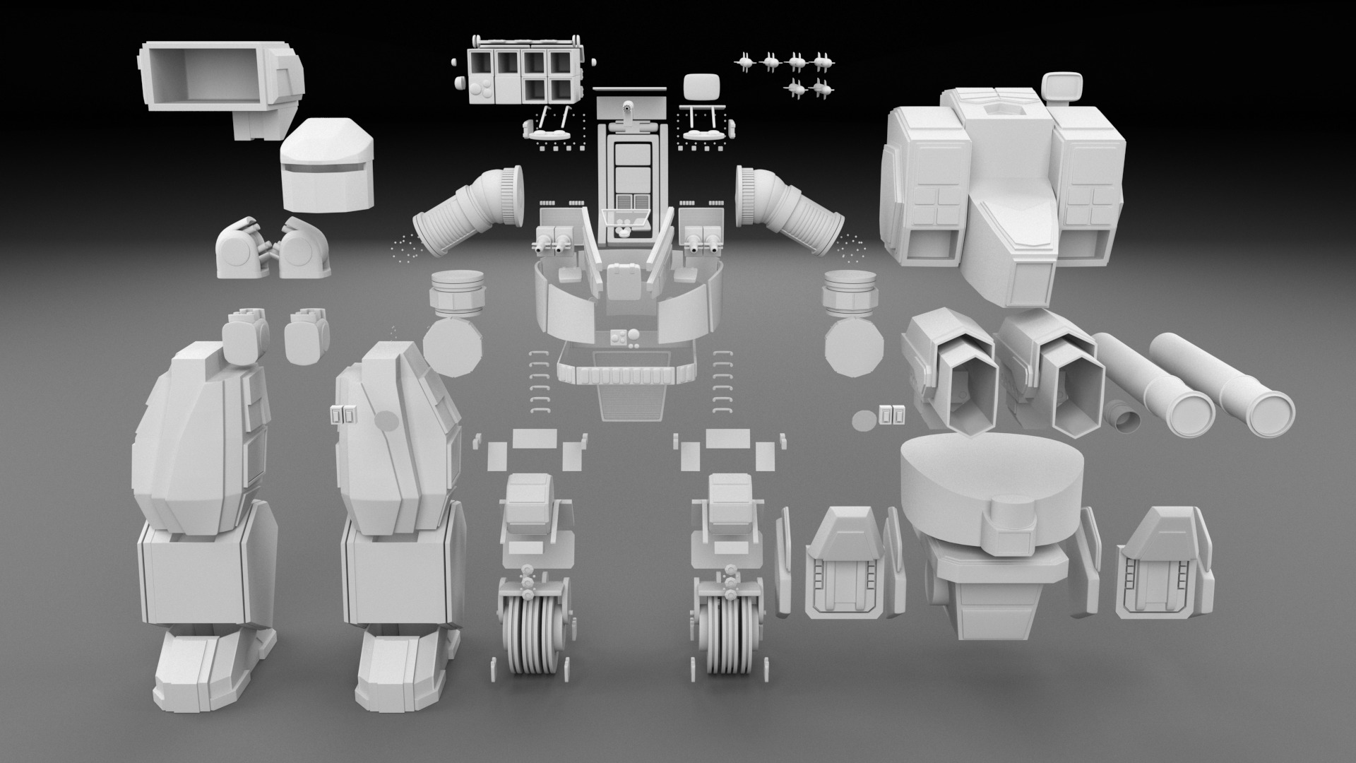 Robot pbr Low-poly 3D model_16