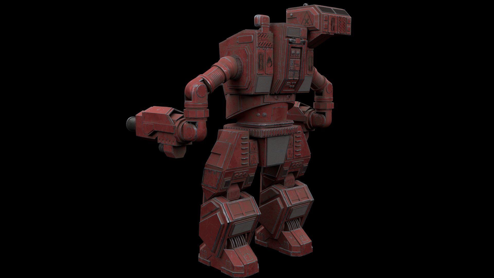 Robot pbr Low-poly 3D model_5