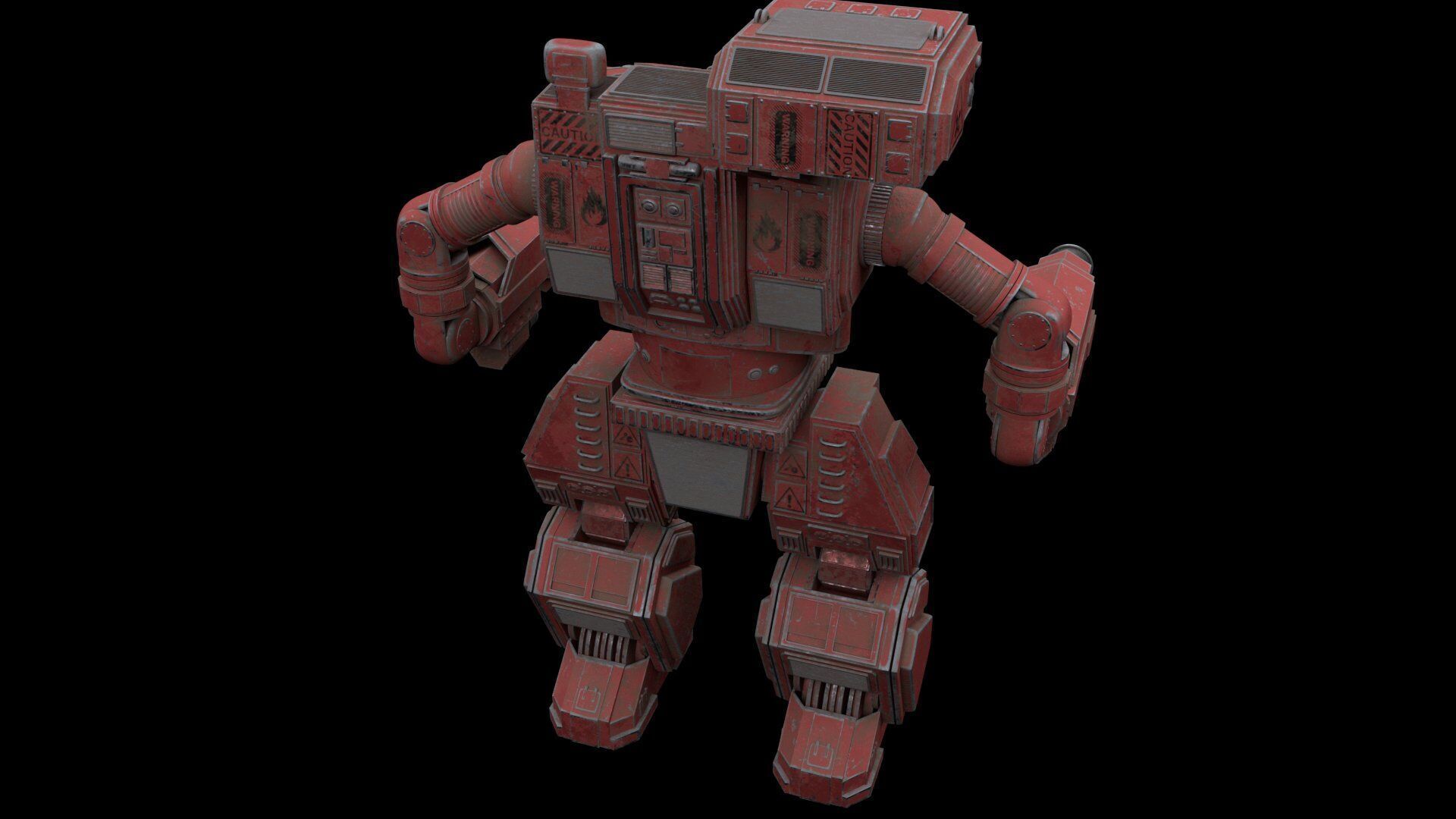 Robot pbr Low-poly 3D model_7
