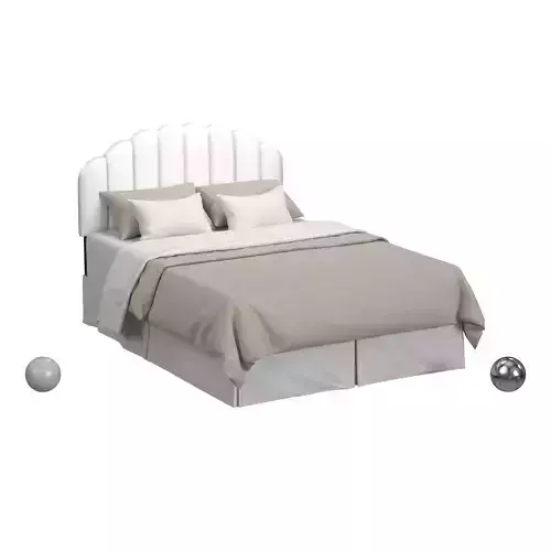 Ball and Cast Tufted Velvet Upholstered bed
