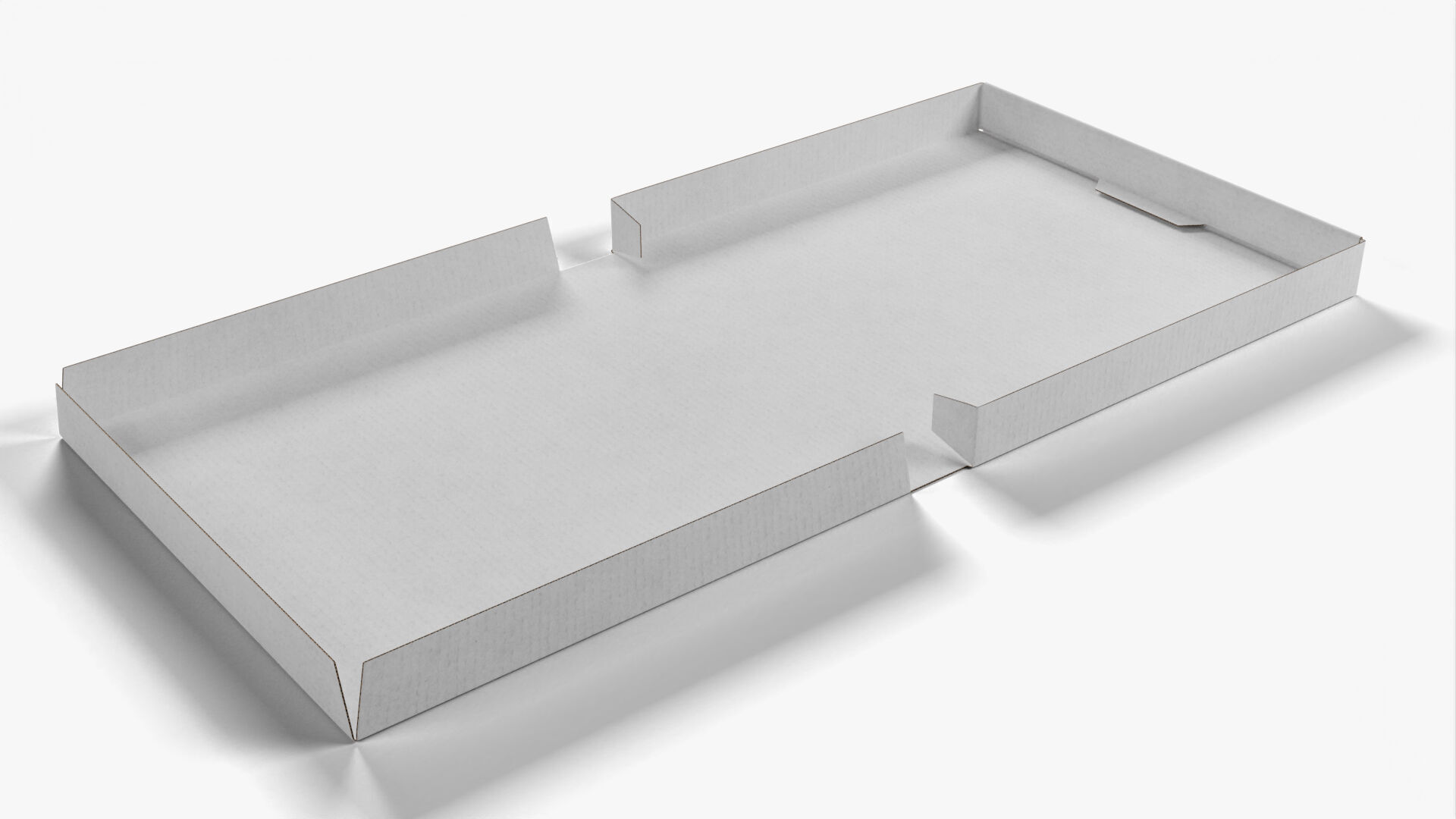 4 inch White Paper Full Open Pizza Box 3D model_6
