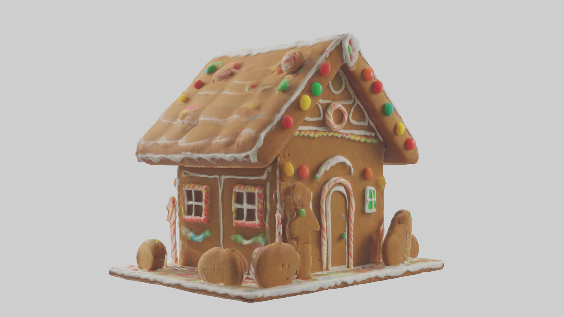 Cartoon Gingerbread House model 3D model_1