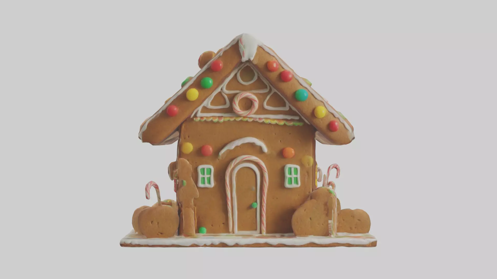 Cartoon Gingerbread House model 3D model_0