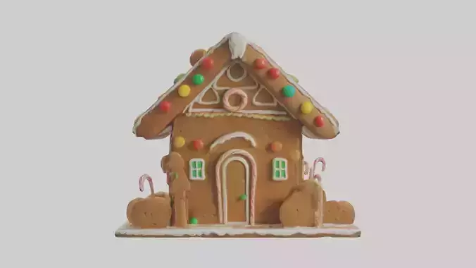 Cartoon Gingerbread House model 3D model