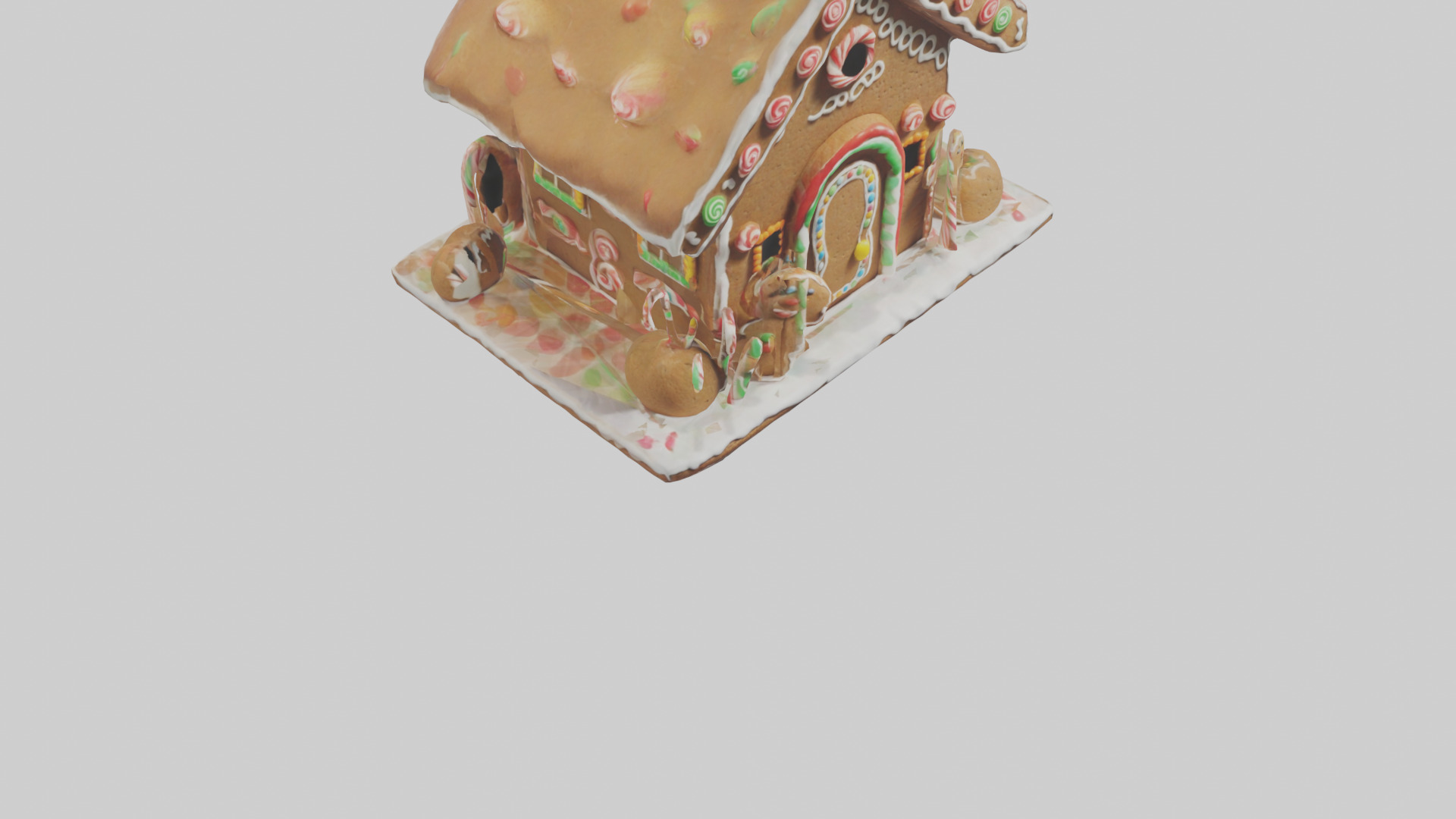 Cartoon Gingerbread House model 3D model_6