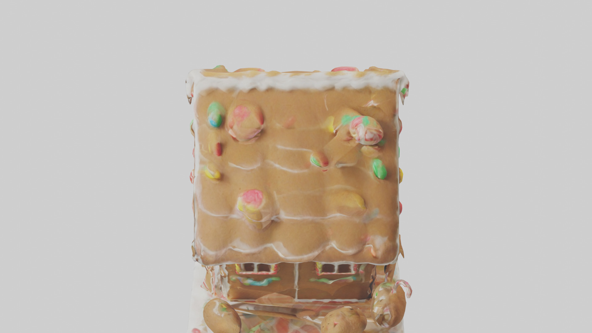 Cartoon Gingerbread House model 3D model_17