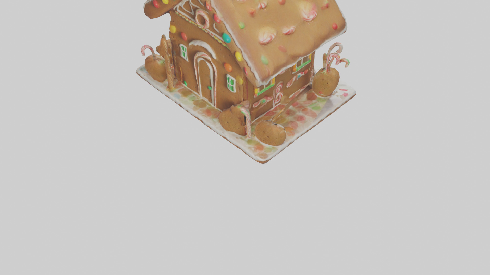 Cartoon Gingerbread House model 3D model_4