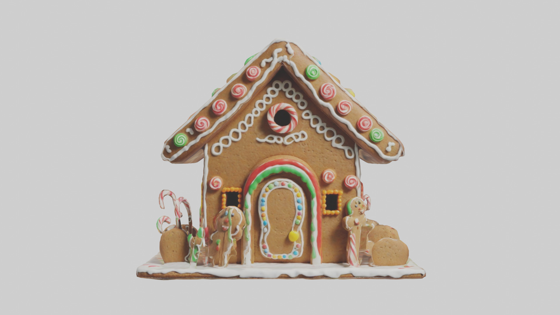 Cartoon Gingerbread House model 3D model_9