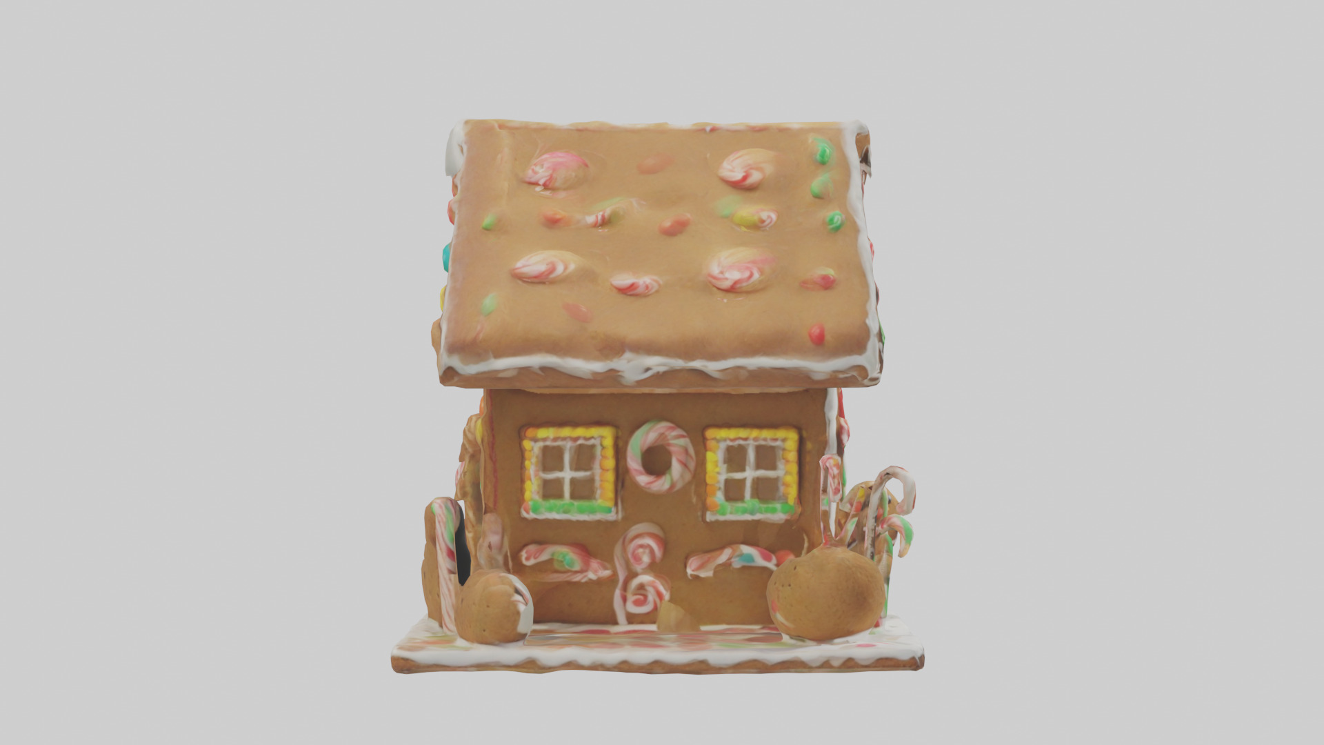 Cartoon Gingerbread House model 3D model_13