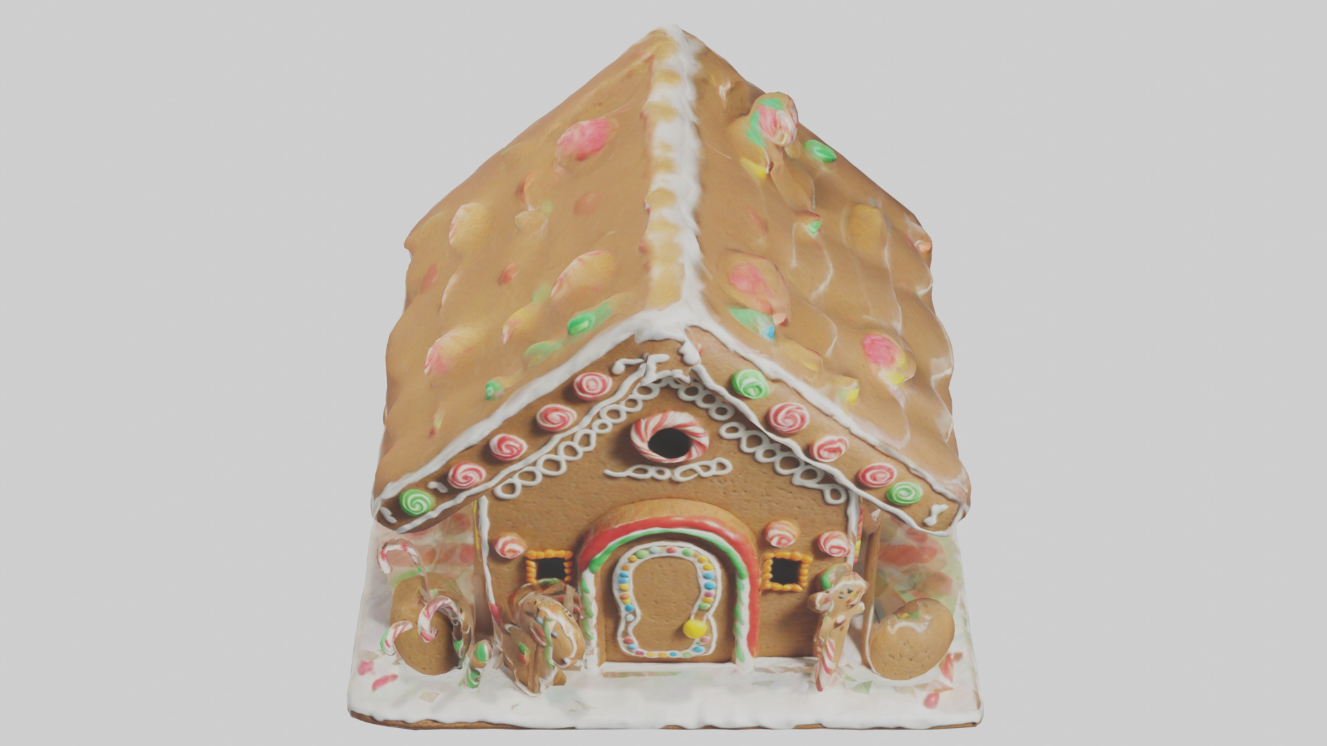 Cartoon Gingerbread House model 3D model_16