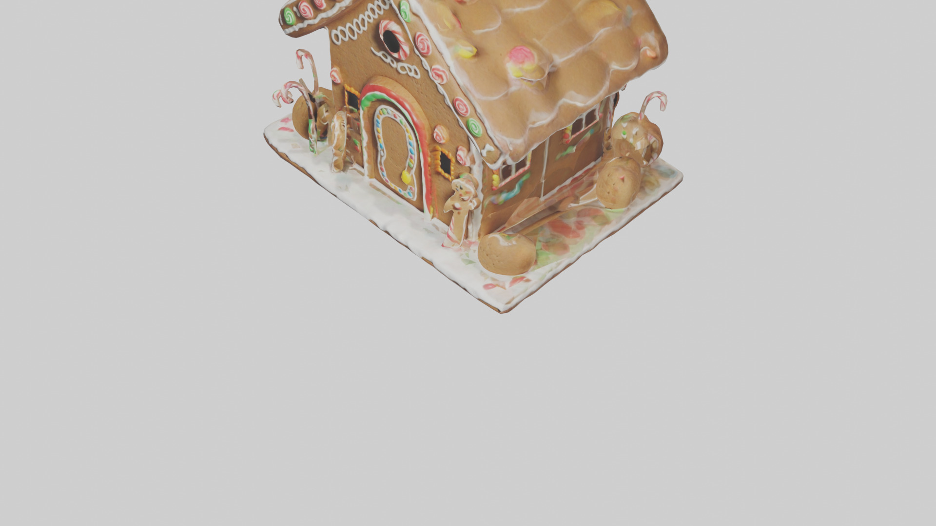 Cartoon Gingerbread House model 3D model_5