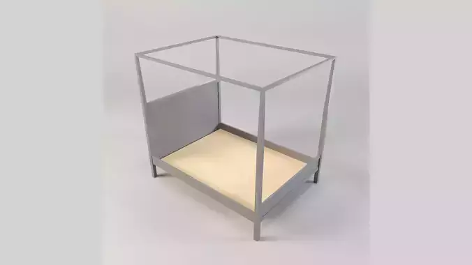 Realistic Canopy Bed 3D Model