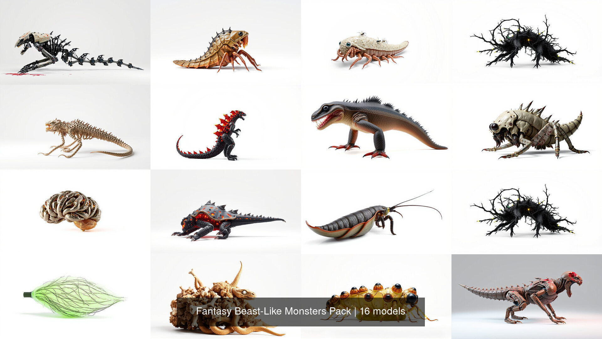 Fantasy Beast-Like Monsters Pack 3D Model Collection_3