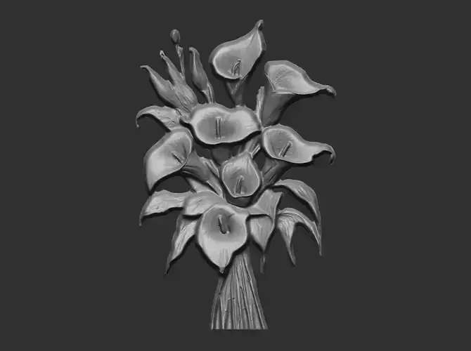 Calla lily flower cnc model