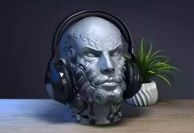 human robot dragon Headphone Stand 3D print model