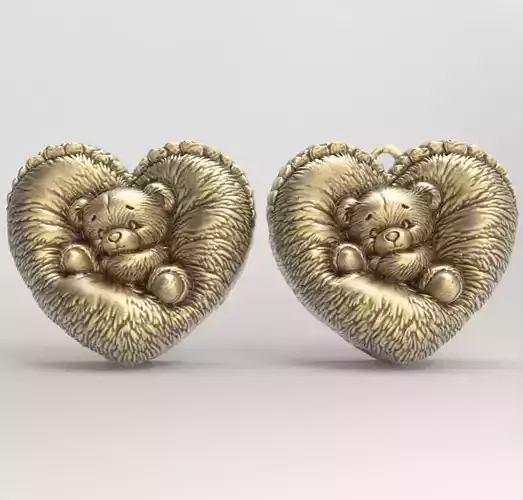 teddy sleep in heart pillow 