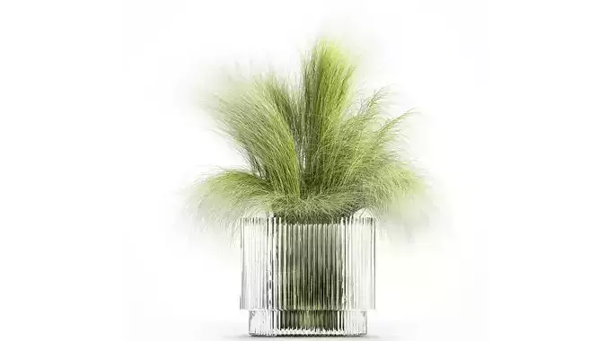 Bouquet green flowers in vase decorative grass 498