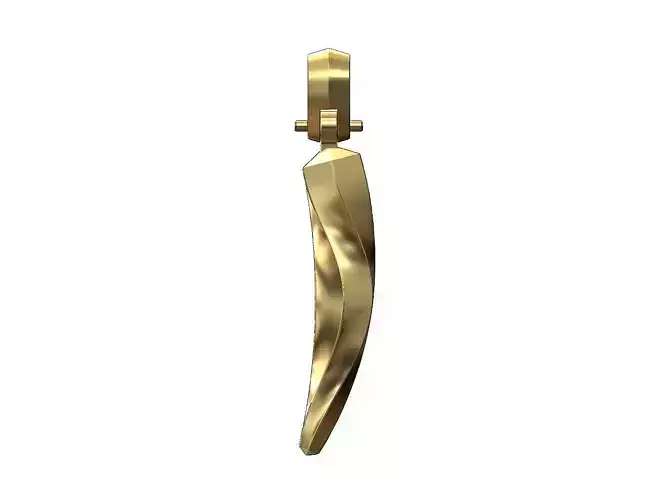 Double twist faceted curved italian horn Cornicello pendant