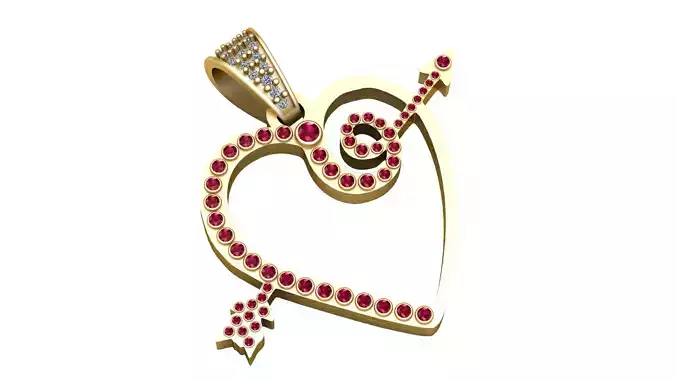 HEART AND ARROW DESIGN PENDANT 3D PRINTABLE MODEL