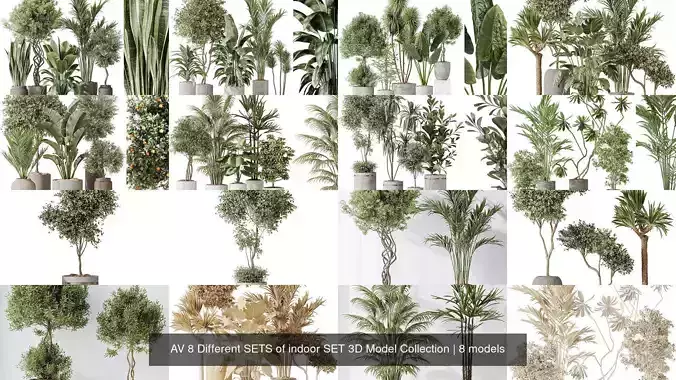 AV 8 Different SETS of indoor SET 3D Model Collection
