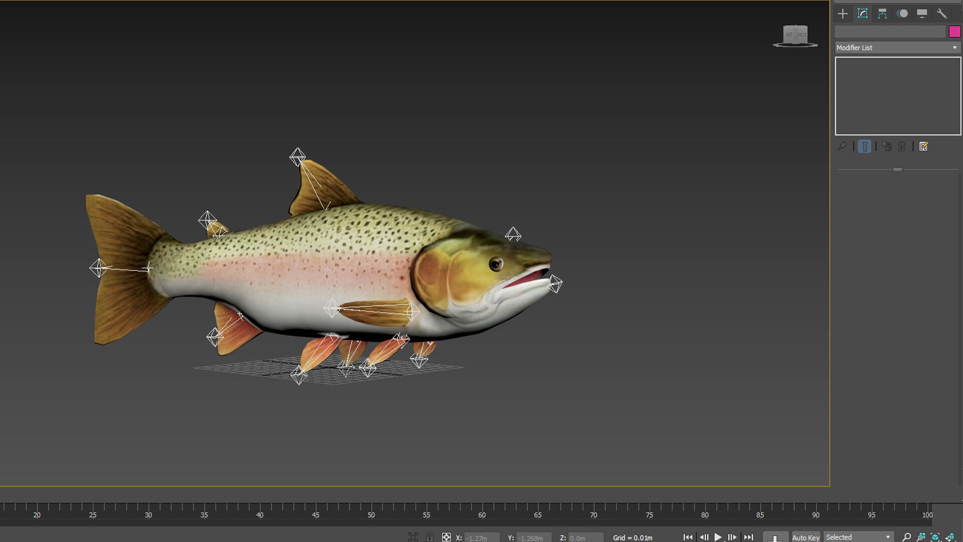 Low-Poly Rainbow Trout Animated Low-poly 3D model_10