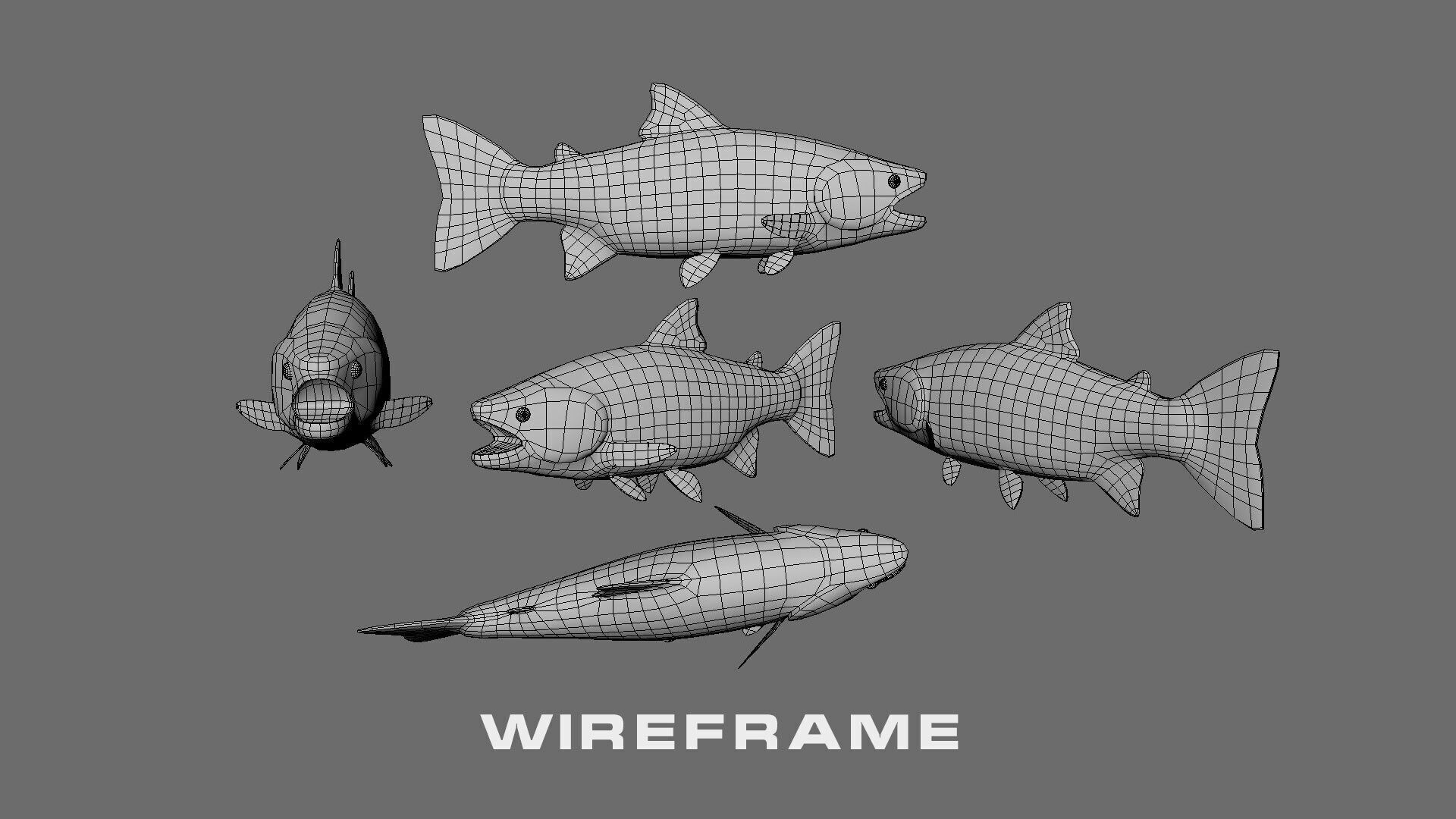 Low-Poly Rainbow Trout Animated Low-poly 3D model_12