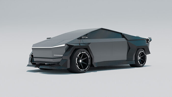 V12 Powered Cybertruck Low-poly 3D model