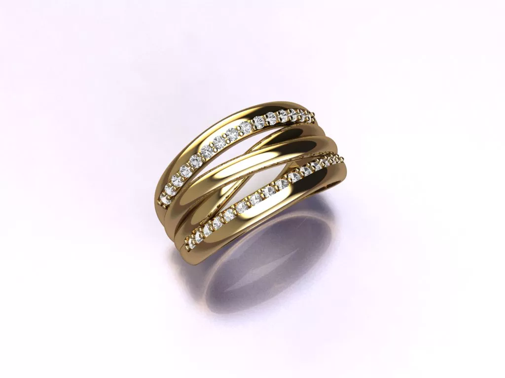 Multi-Band Diamond Ring 3D print model