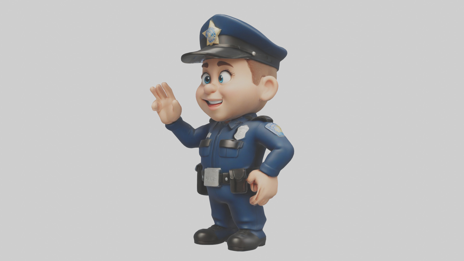 Cartoon Police Officer model 3D model_10