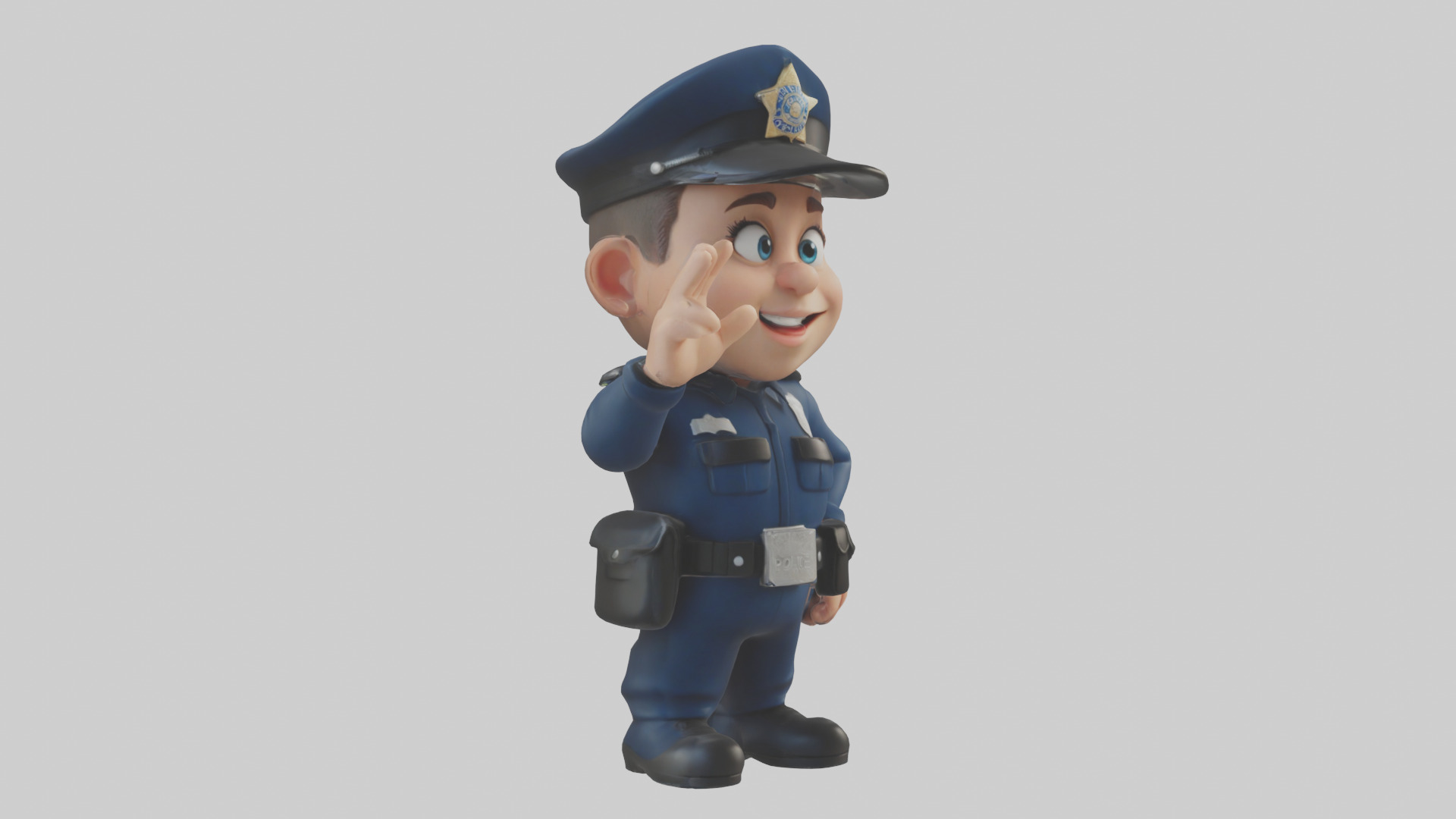 Cartoon Police Officer model 3D model_11
