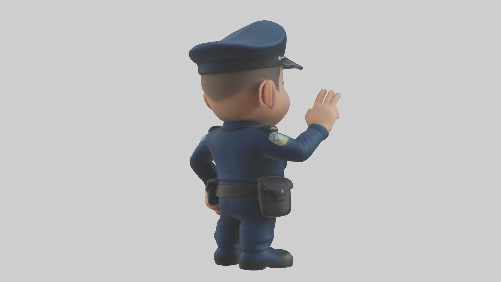 Cartoon Police Officer model 3D model_2